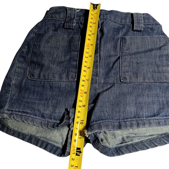Vintage Girls Hippy Shorts 10 20W 1970's High-Waisted Indigo Denim Buttonfly - Picture 9 of 9